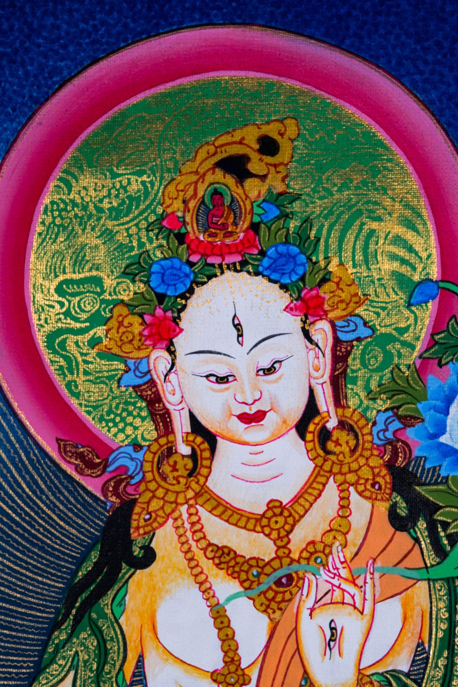Thangka Painting of White Tara - Himalayas Shop