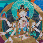 White Tara (Female Bodhisattva) Handpainted Thangka Painting - Himalayas Shop