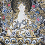 Seven Eyes Bodhisattva - White Tara thangka painting - Himalayas Shop