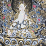 Seven Eyes Bodhisattva - White Tara thangka painting - Himalayas Shop