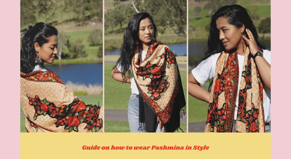 Guide to wear pashmina shawl in a fashionable style