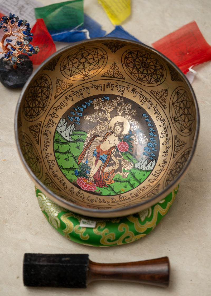 White Tara Singing Bowl for Meditation and Healing