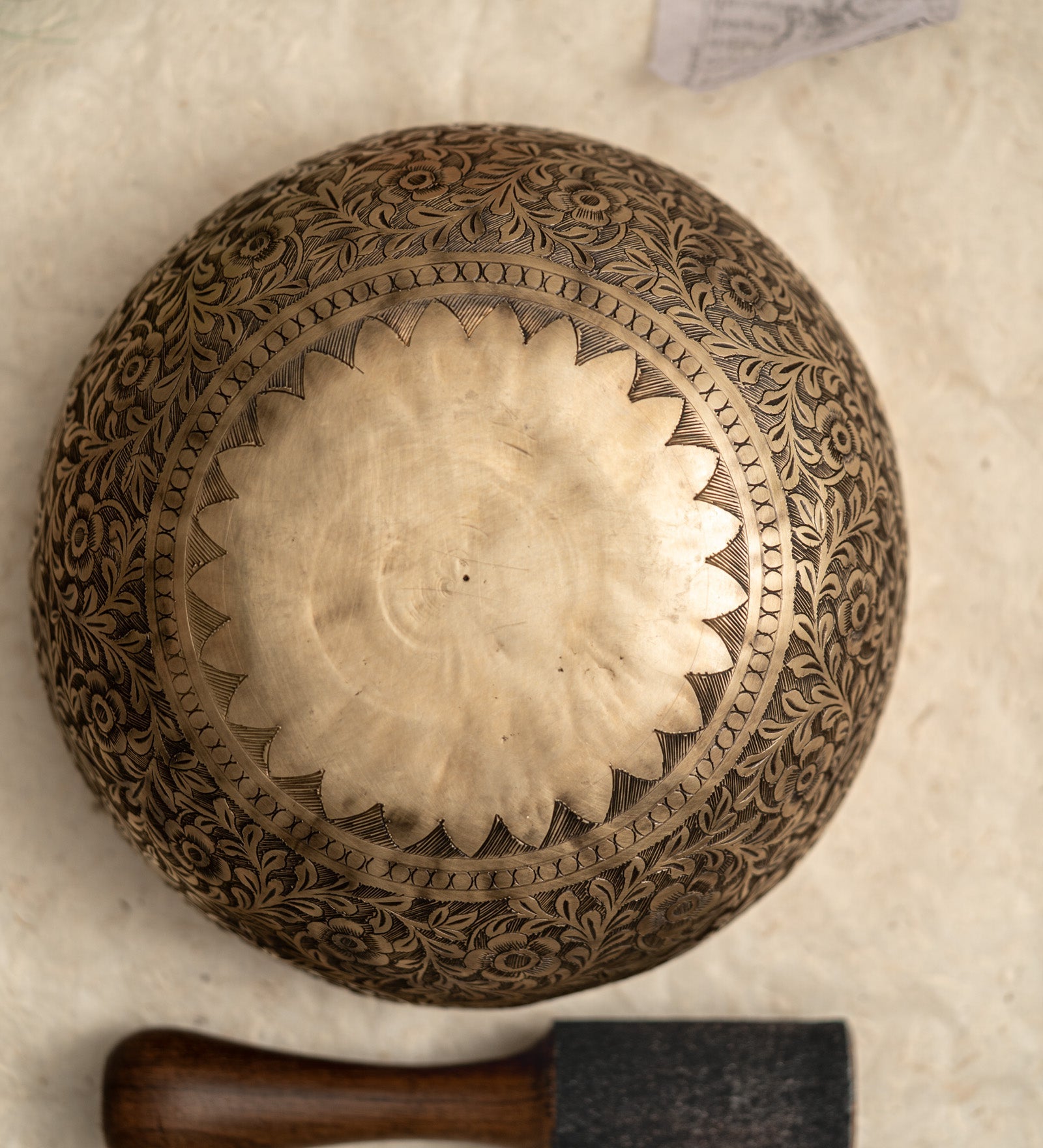 Floral Carved Singing Bowl  - Tibetan Sound Healing Bowl