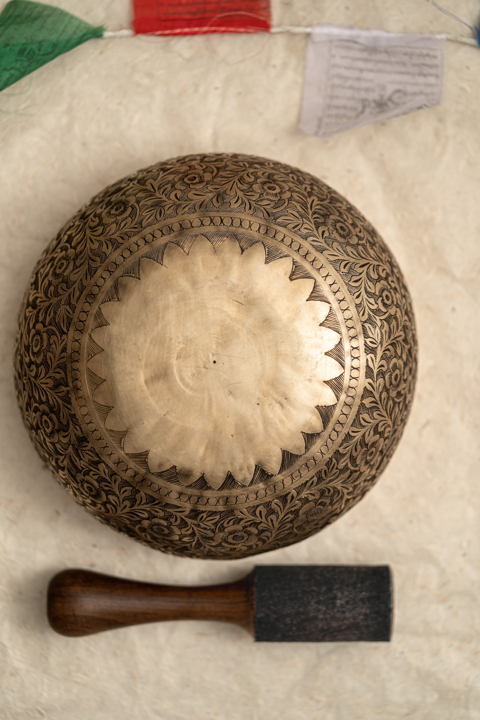 Floral Carved Singing Bowl  - Tibetan Sound Healing Bowl