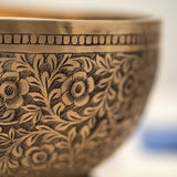 Floral Carved Singing Bowl  - Tibetan Sound Healing Bowl