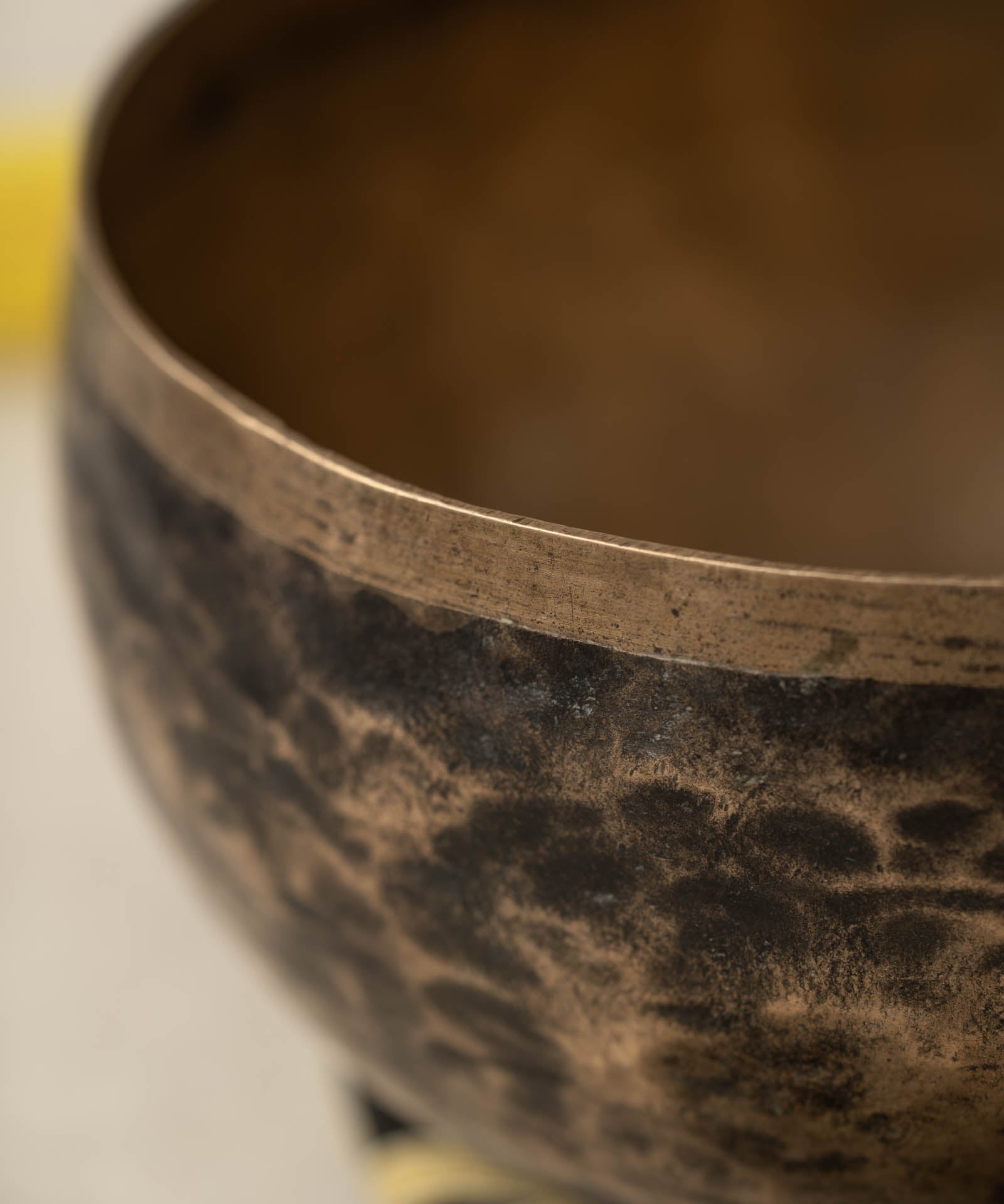 Handmade KOPRE BOWL with C3 Root Chakra fundamental note and F4 Heart Chakra overtone for meditation, sound healing, and yoga.