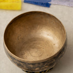 Handmade KOPRE BOWL with C3 Root Chakra fundamental note and F4 Heart Chakra overtone for meditation, sound healing, and yoga.