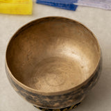 Handmade KOPRE BOWL with C3 Root Chakra fundamental note and F4 Heart Chakra overtone for meditation, sound healing, and yoga.