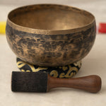 Handmade KOPRE BOWL with C3 Root Chakra fundamental note and F4 Heart Chakra overtone for meditation, sound healing, and yoga.