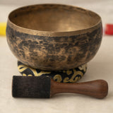 Handmade KOPRE BOWL with C3 Root Chakra fundamental note and F4 Heart Chakra overtone for meditation, sound healing, and yoga.