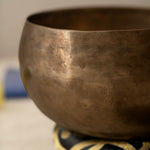 Handmade Kopre Bowl with B2 Crown Chakra fundamental note and B2 overtone for meditation, sound healing, and yoga.