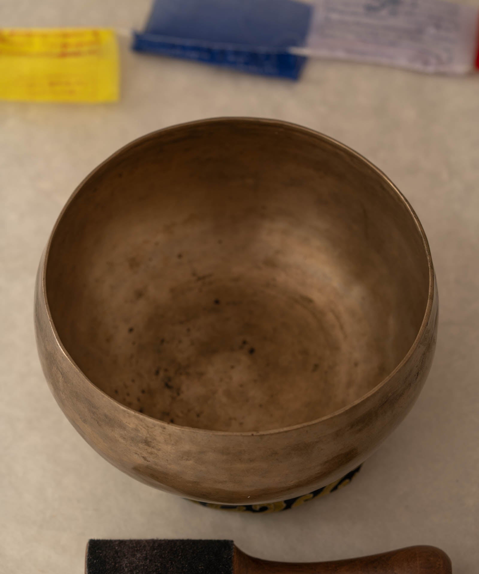 Handmade Kopre Bowl with B2 Crown Chakra fundamental note and B2 overtone for meditation, sound healing, and yoga.