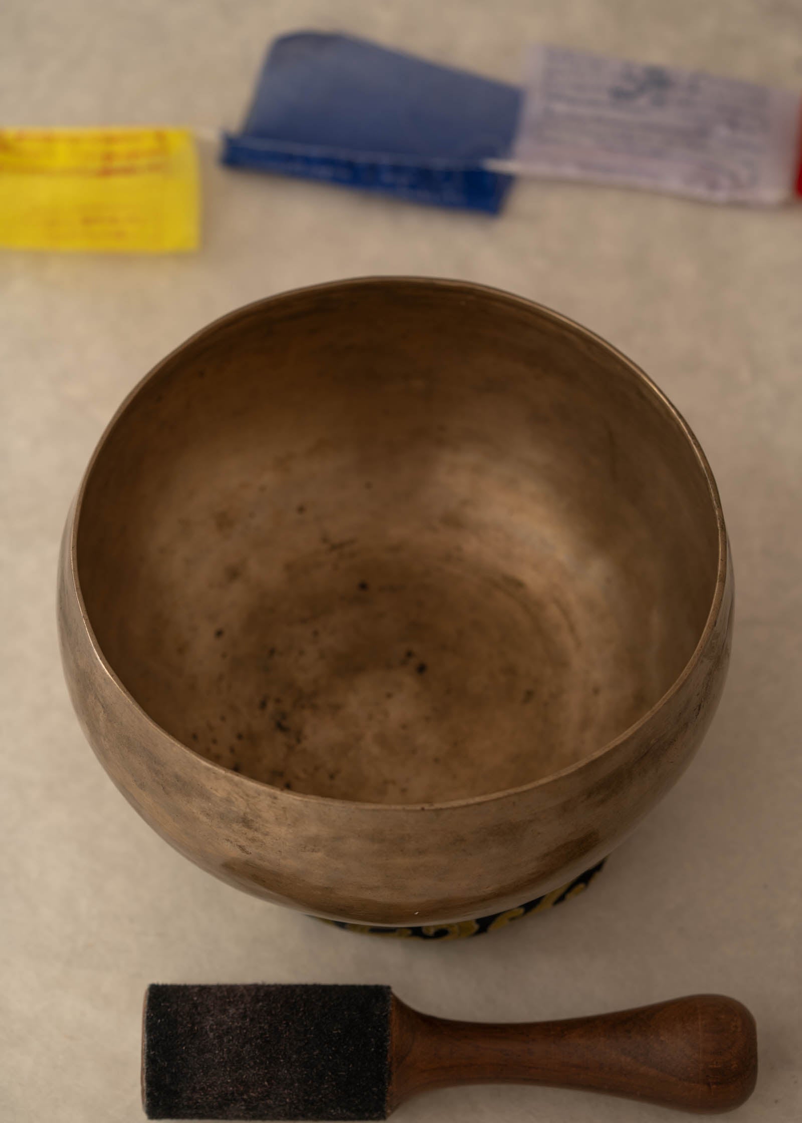 Handmade Kopre Bowl with B2 Crown Chakra fundamental note and B2 overtone for meditation, sound healing, and yoga.