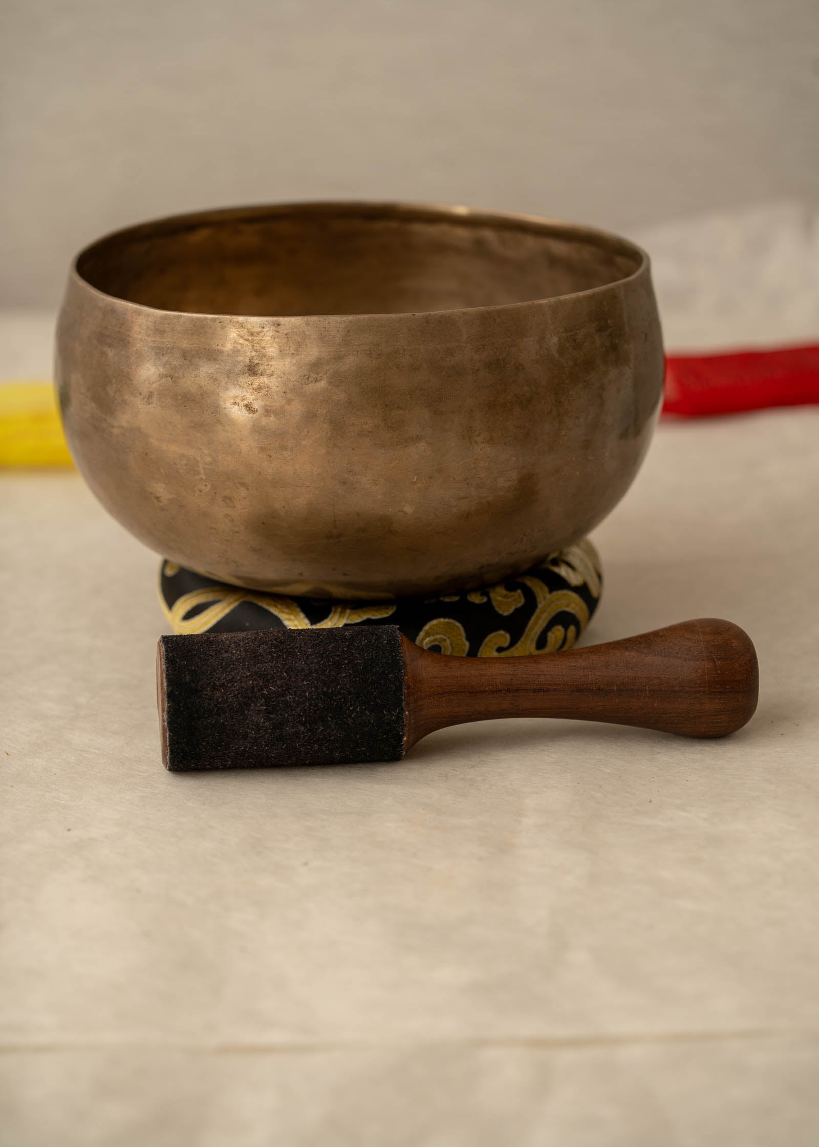 Handmade Kopre Bowl with B2 Crown Chakra fundamental note and B2 overtone for meditation, sound healing, and yoga.