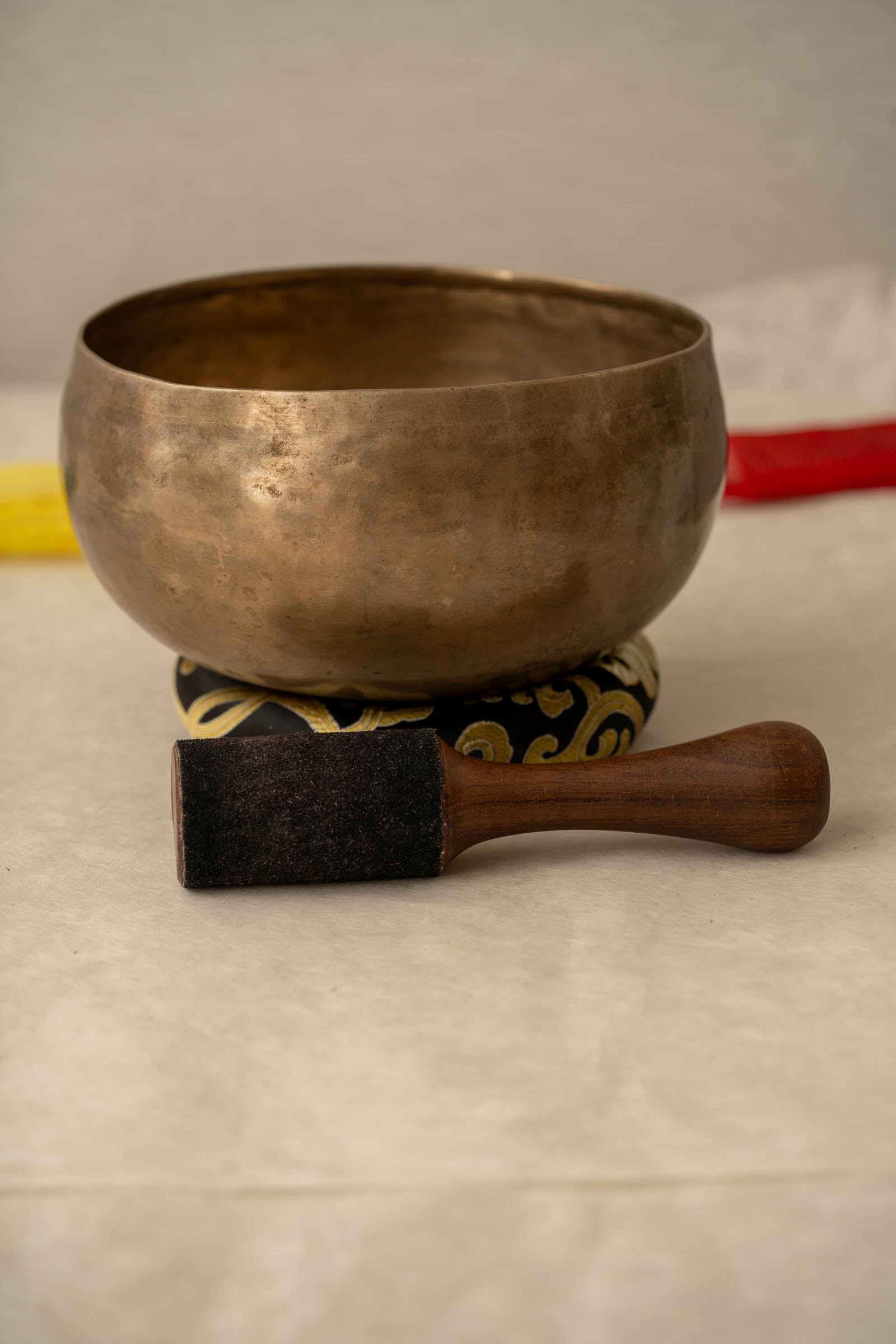 Handmade Kopre Bowl with B2 Crown Chakra fundamental note and B2 overtone for meditation, sound healing, and yoga.