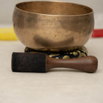 Handmade Kopre Bowl with C3 Root Chakra fundamental note and C3 overtone for meditation, sound healing, and yoga.