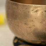 Handmade Kopre Bowl with C3 Root Chakra fundamental note and F3 Heart Chakra overtone for meditation, sound healing, and yoga.