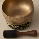 Handmade Kopre Bowl with C3 Root Chakra fundamental note and F3 Heart Chakra overtone for meditation, sound healing, and yoga.