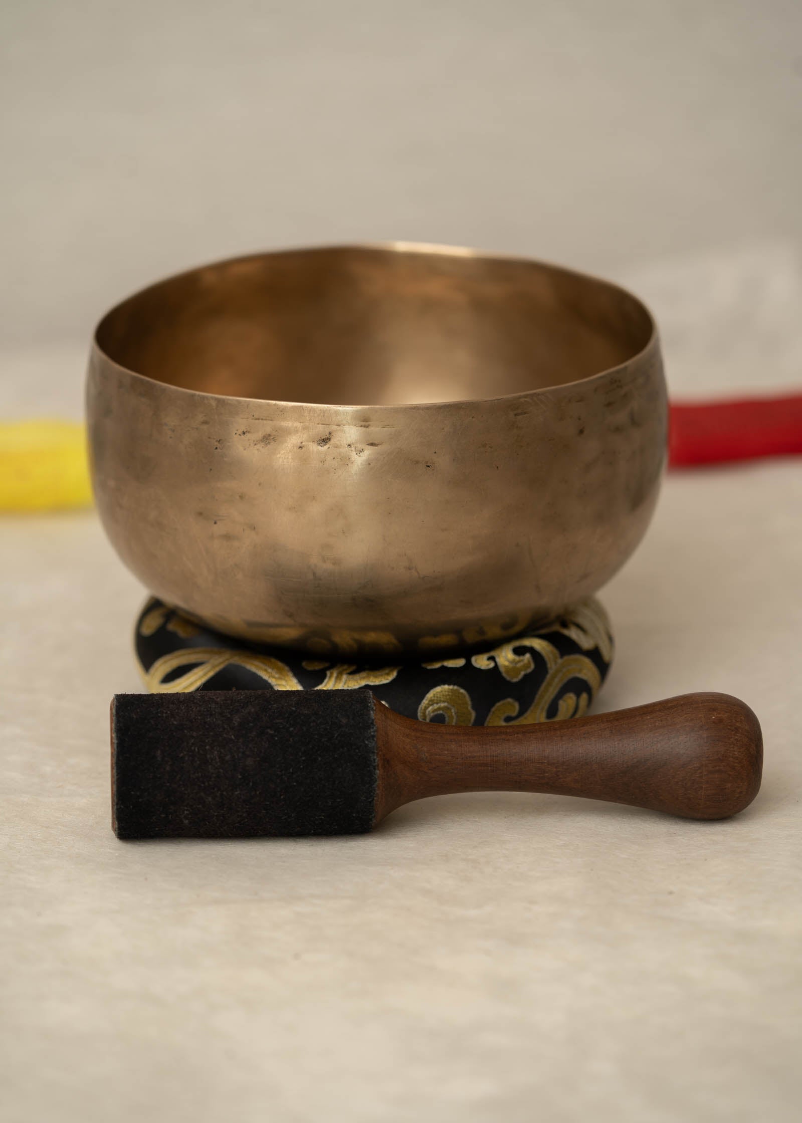 Handmade Kopre Bowl with C3 Root Chakra fundamental note and F3 Heart Chakra overtone for meditation, sound healing, and yoga.