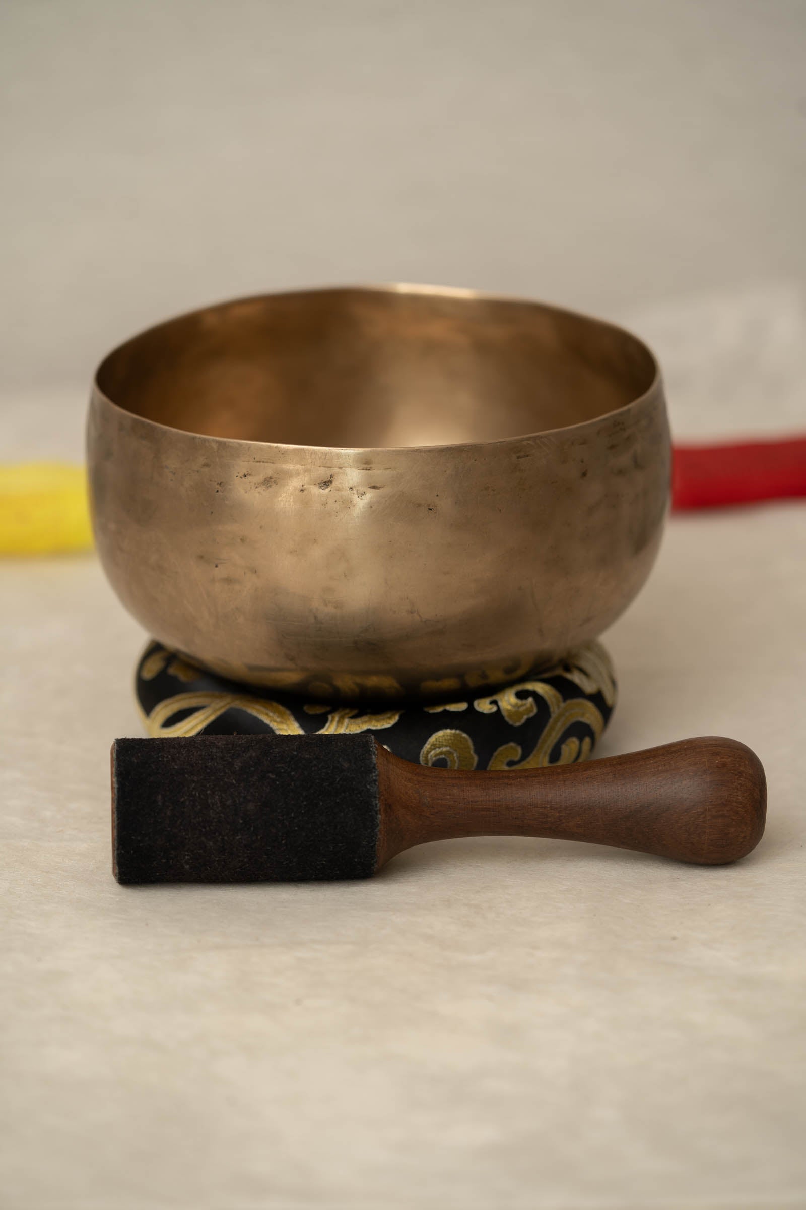 Handmade Kopre Bowl with C3 Root Chakra fundamental note and F3 Heart Chakra overtone for meditation, sound healing, and yoga.