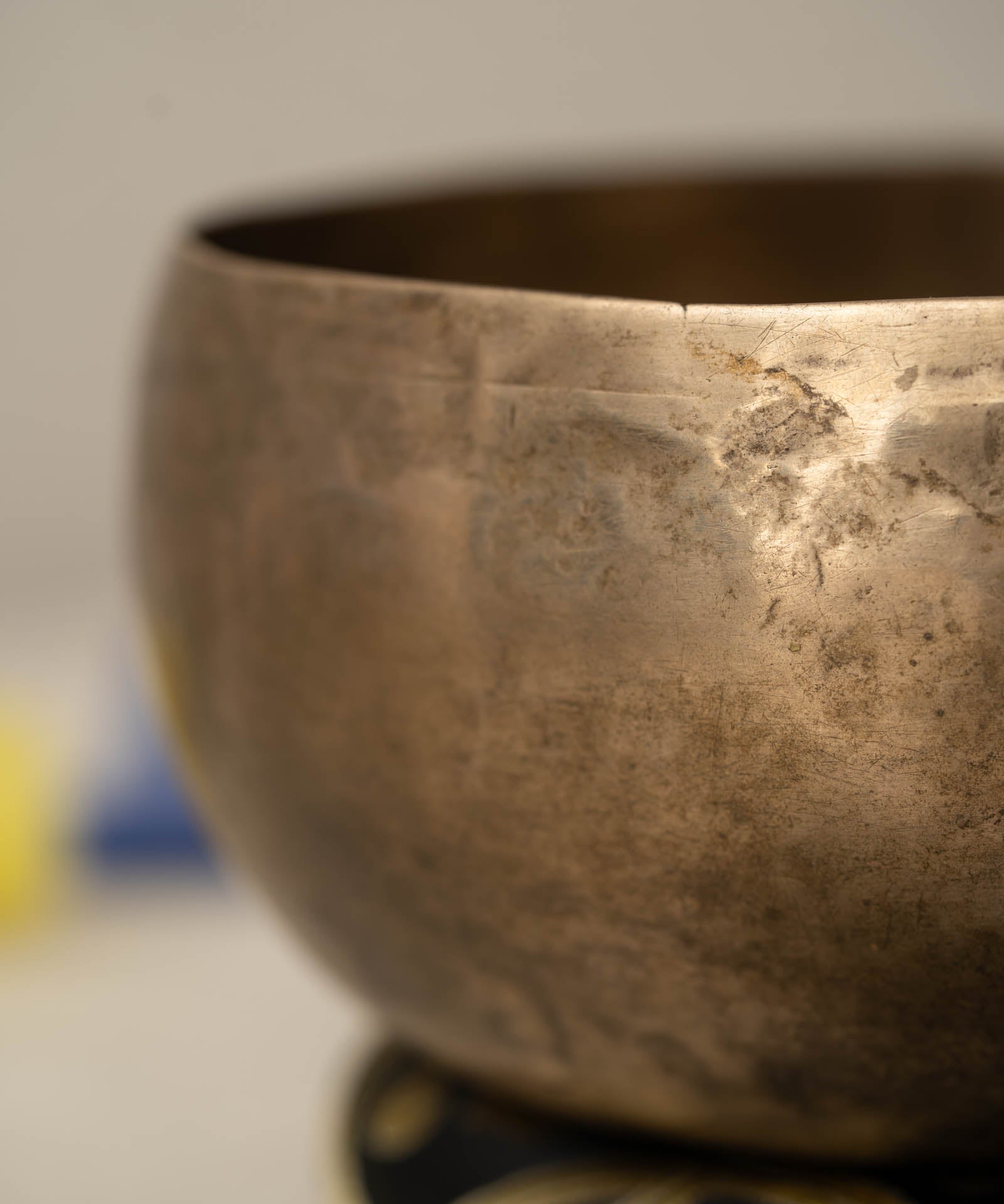 Handmade Kopre Bowl with C3 Root Chakra fundamental note and F4 Heart Chakra overtone for meditation, sound healing, and yoga