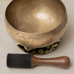 Handmade Kopre Bowl with C3 Root Chakra fundamental note and F4 Heart Chakra overtone for meditation, sound healing, and yoga