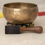 Handmade Kopre Bowl with C3 Root Chakra fundamental note and F4 Heart Chakra overtone for meditation, sound healing, and yoga