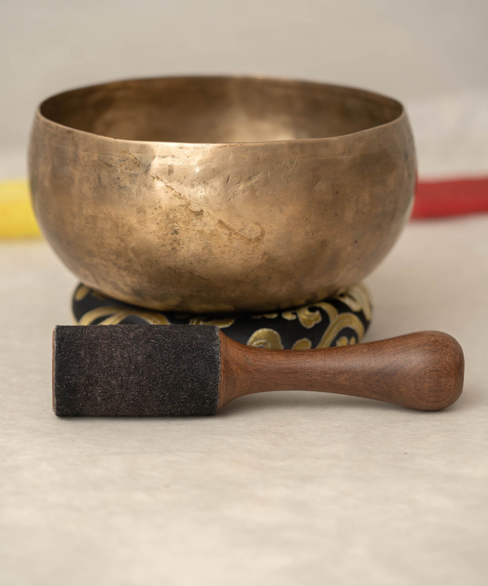 Handmade Kopre Bowl with C3 Root Chakra fundamental note and F4 Heart Chakra overtone for meditation, sound healing, and yoga