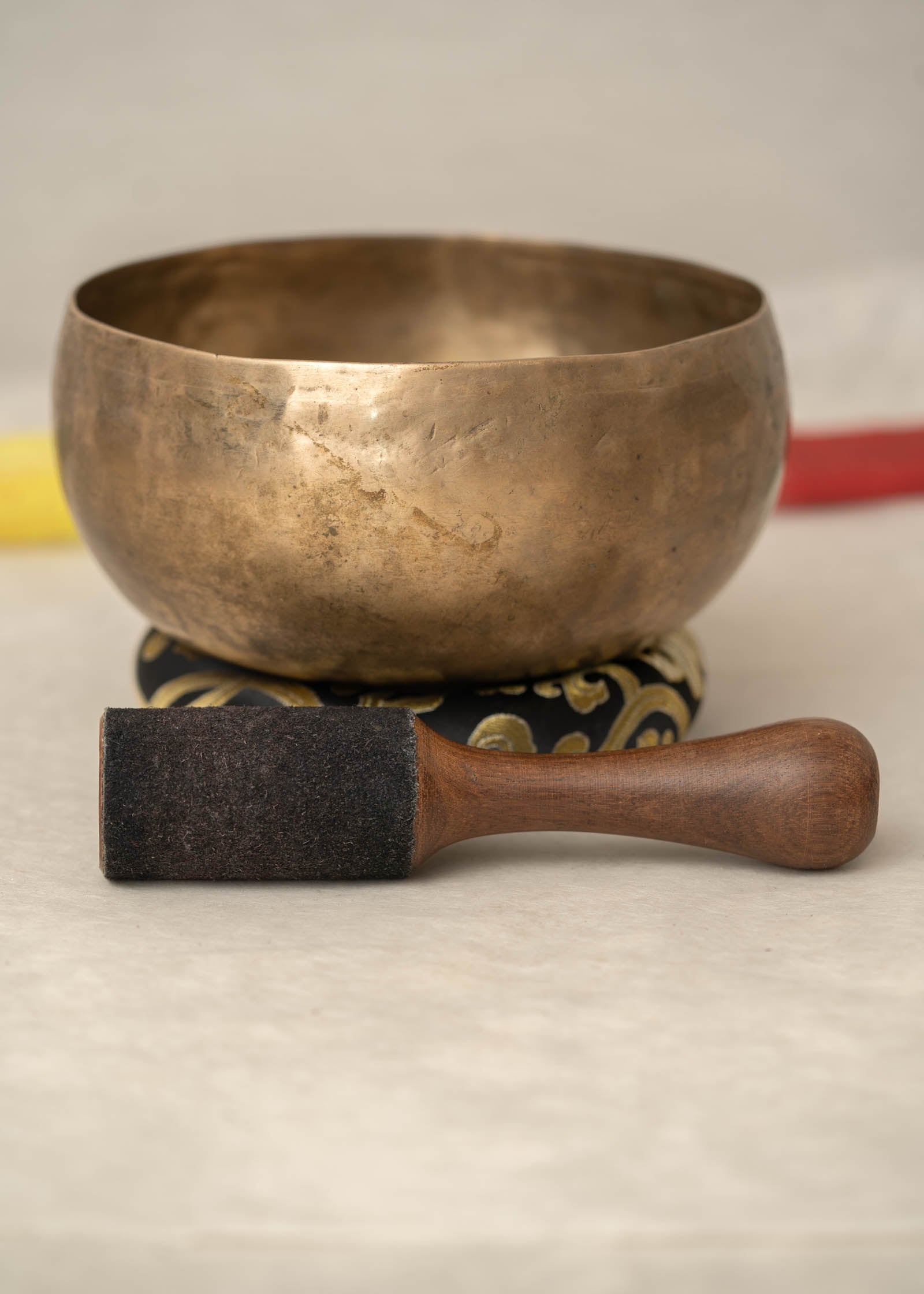 Handmade Kopre Bowl with C3 Root Chakra fundamental note and F4 Heart Chakra overtone for meditation, sound healing, and yoga