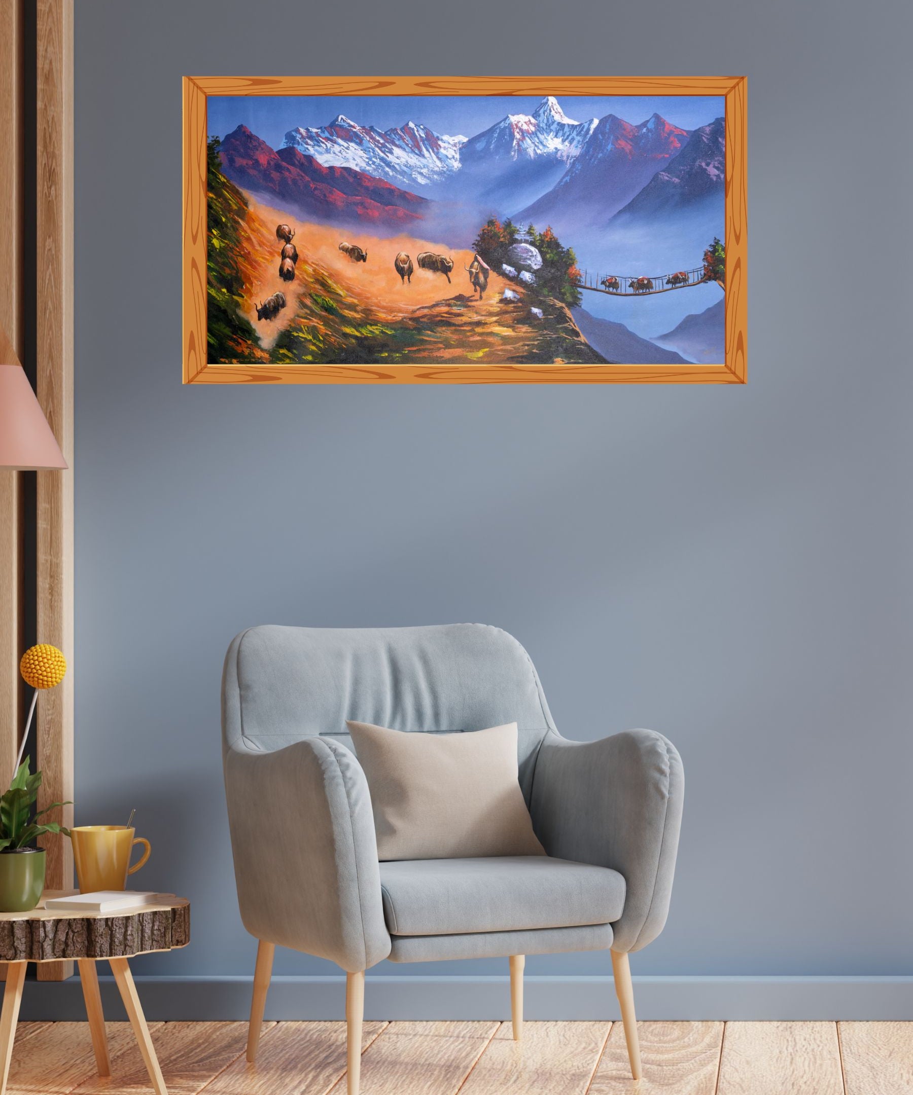 Oil painting of Mount Everest