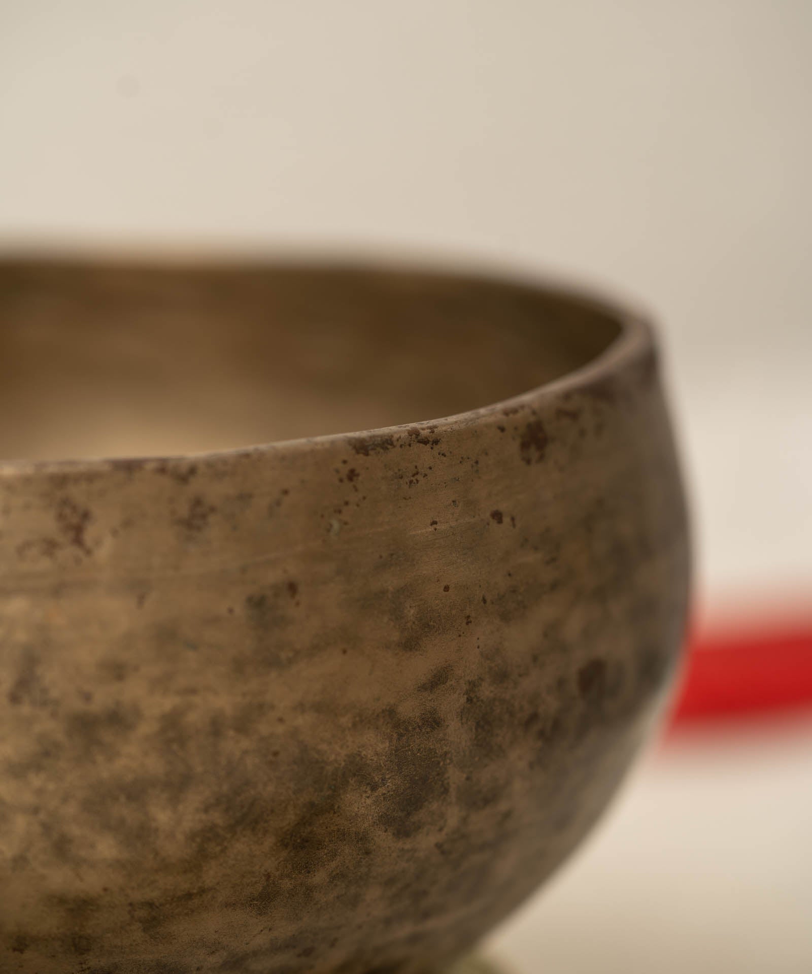 Handmade Kopre Bowl with F3 Heart Chakra fundamental note and C5 Root Chakra overtone for meditation, sound healing, and yoga.