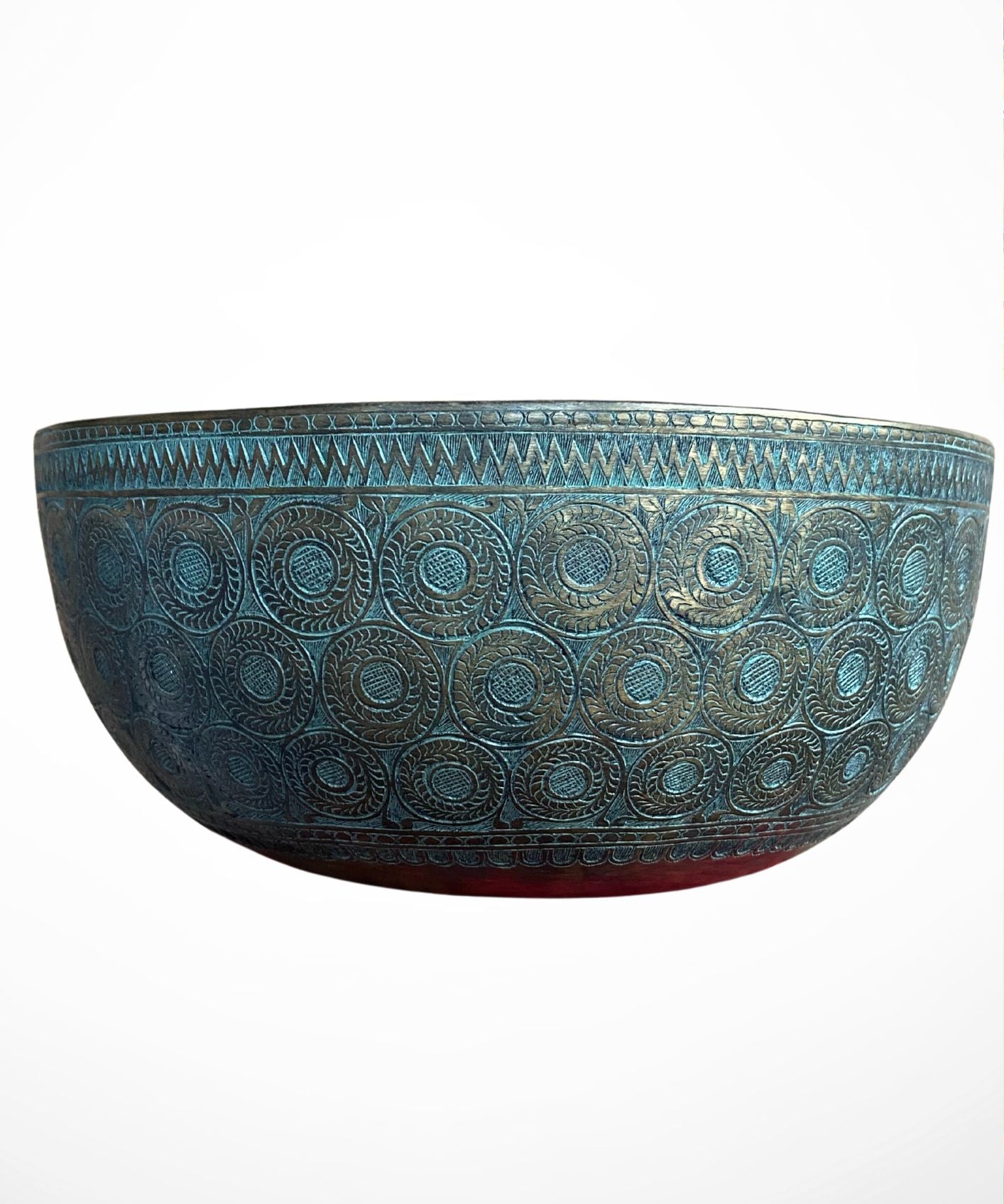 Antique Carved Tibetan Singing Bowl for meditation.