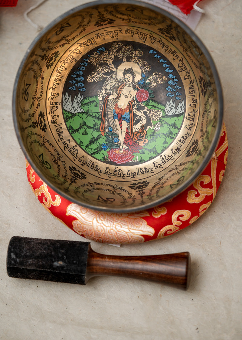 White Tara Singing bowl for Meditation.