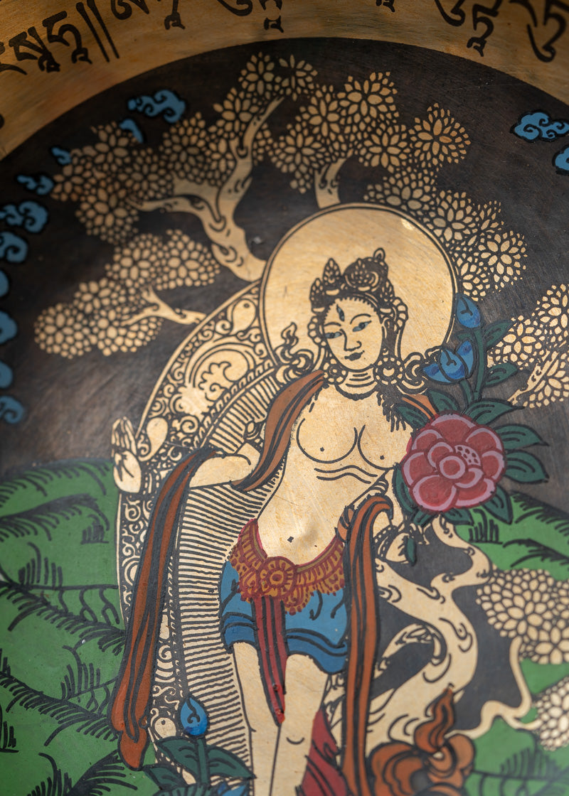 White Tara Singing bowl for Meditation.