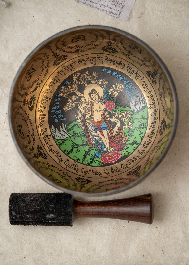 White Tara Singing bowl for Meditation.