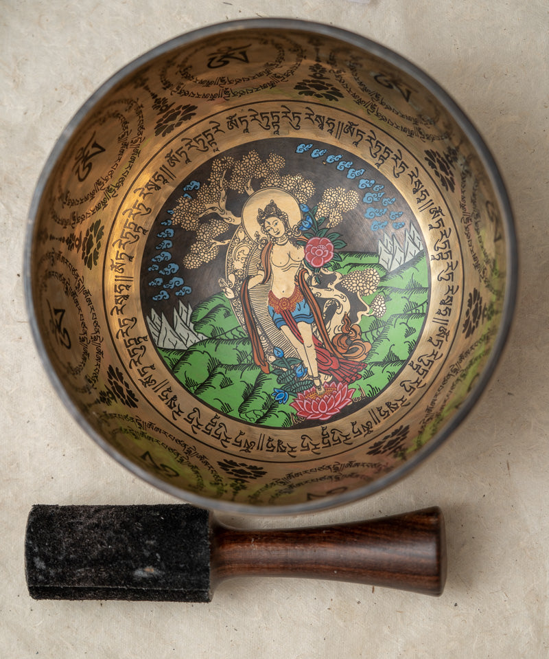 White Tara Singing bowl for Meditation.
