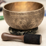 Carved Elephant Singing Bowl for Meditation