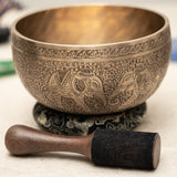 Carved Elephant Singing Bowl for Meditation