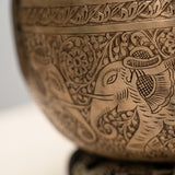 Carved Elephant Singing Bowl for Meditation