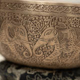 Carved Elephant Singing Bowl for Meditation