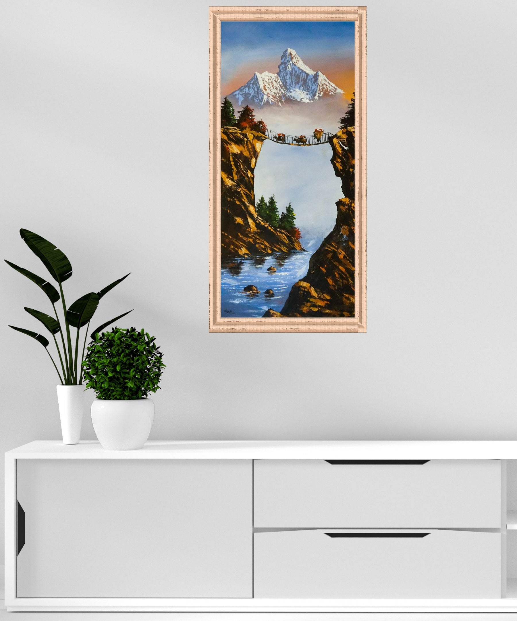 Acrylic Painting of Mountain Ama Dablam, Nepal - Himalayas Shop