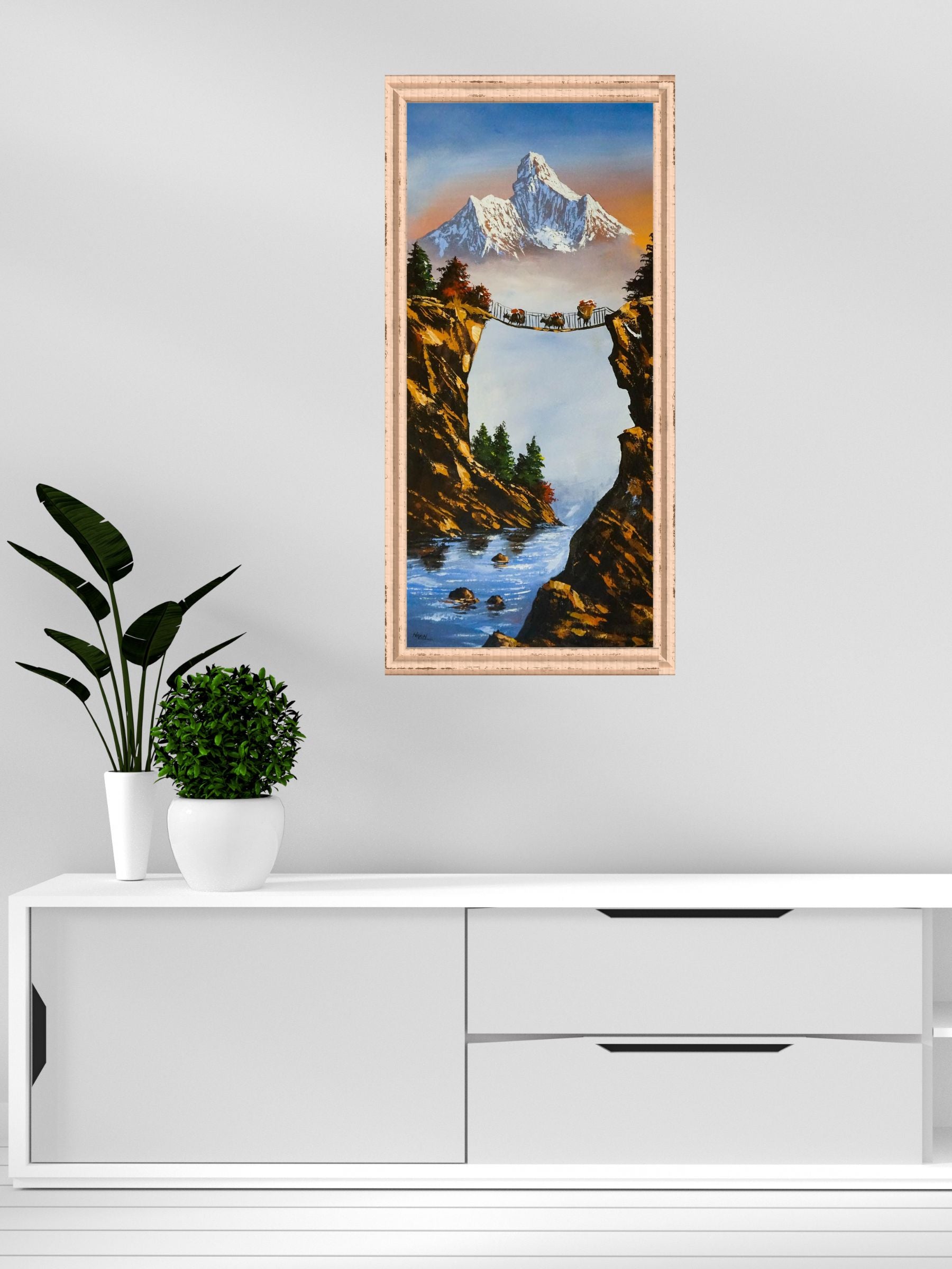 Acrylic Painting of Mountain Ama Dablam, Nepal - Himalayas Shop