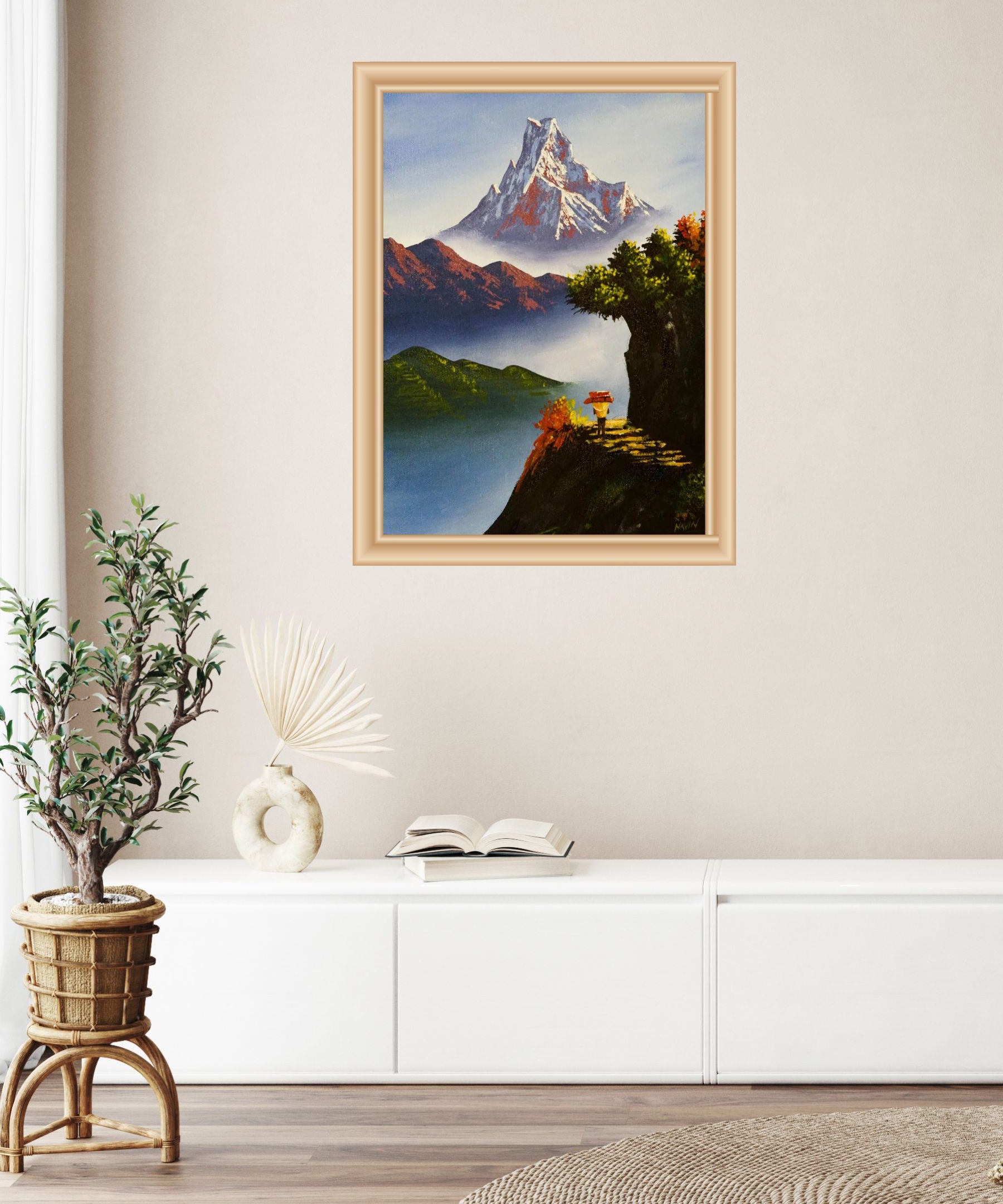 Himalayas Original painting of Mount Machhapuchhre - Himalayas Shop