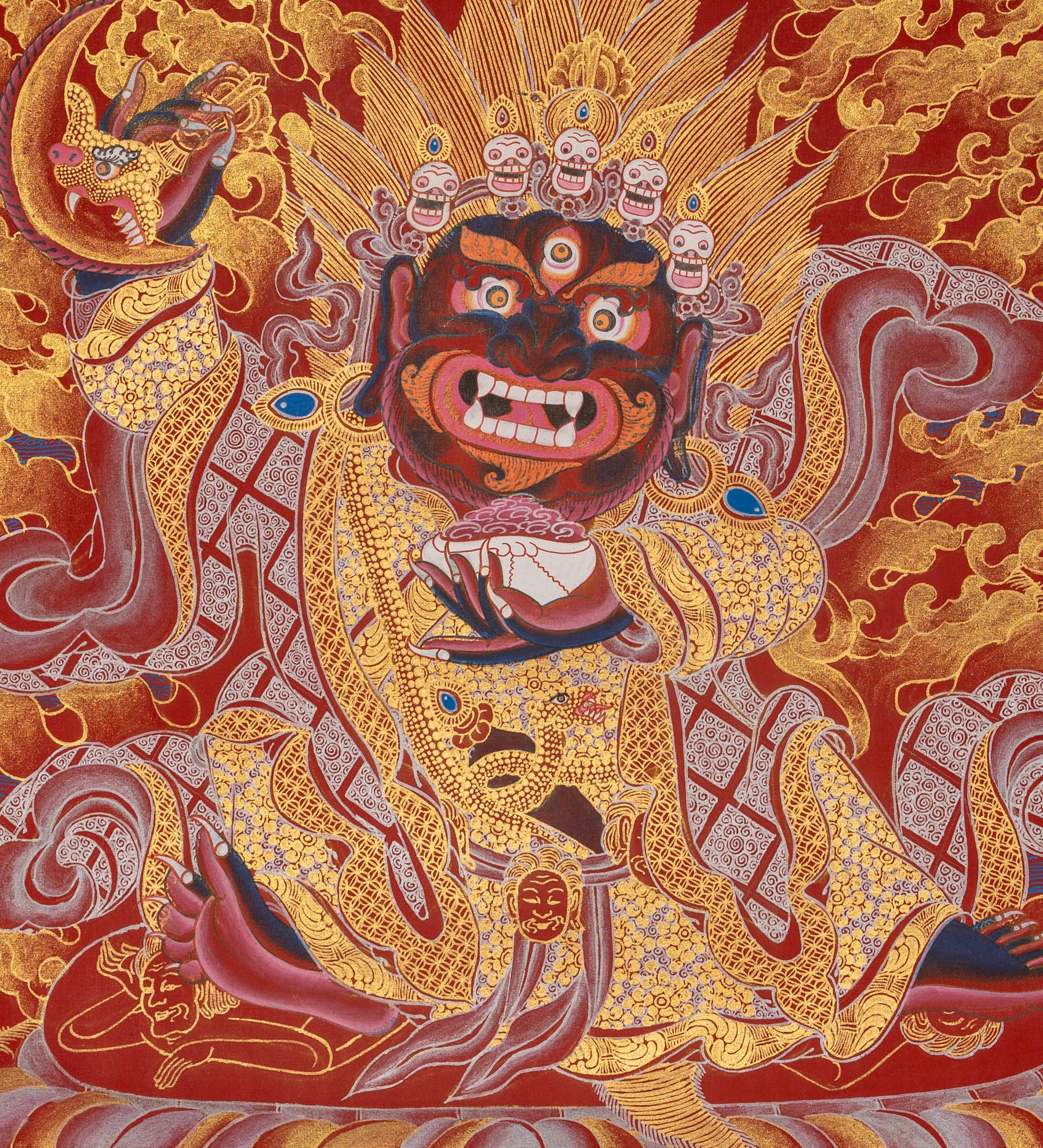 Wrathful Mahakala Thangka Painting