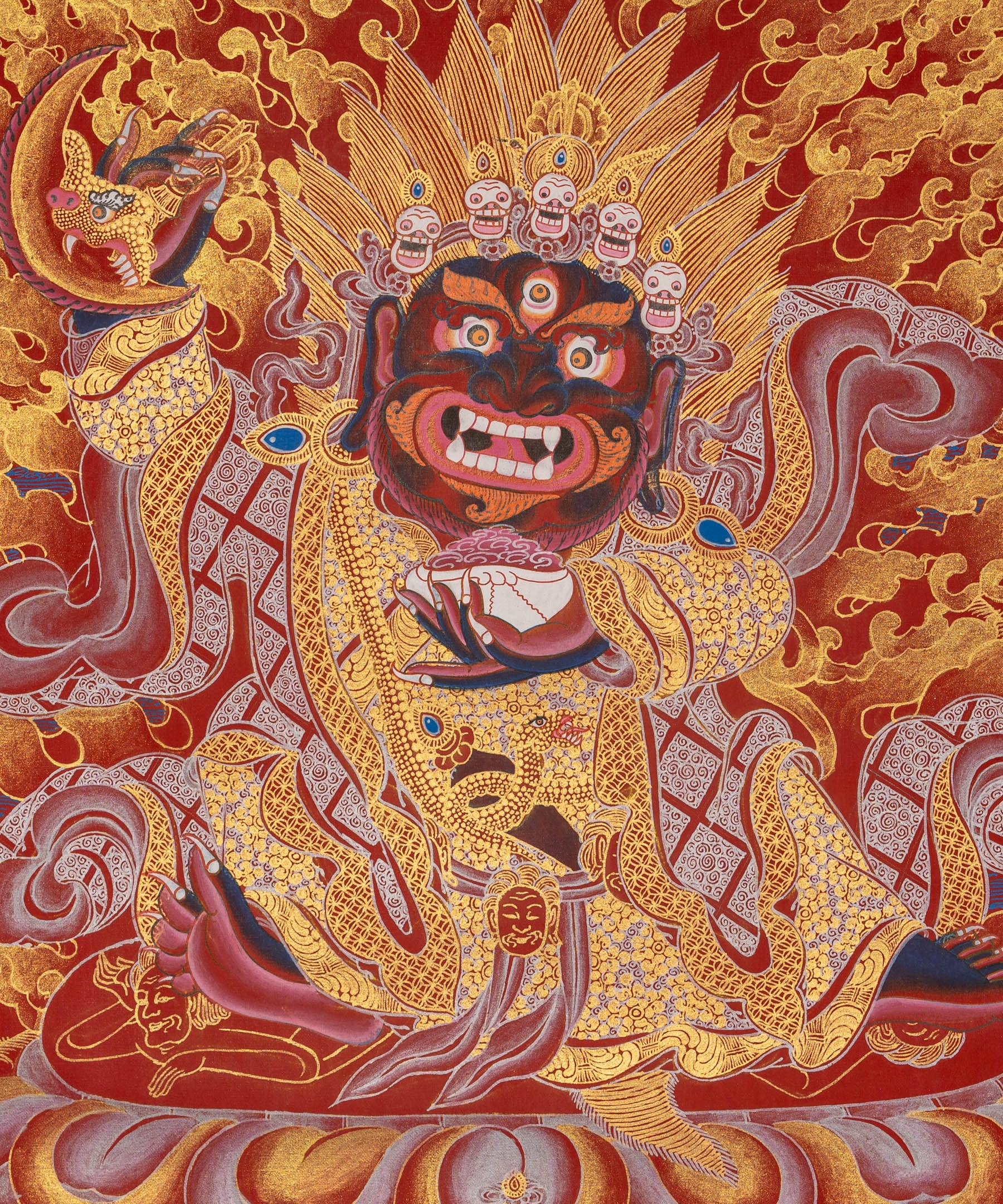 Wrathful Mahakala Thangka Painting
