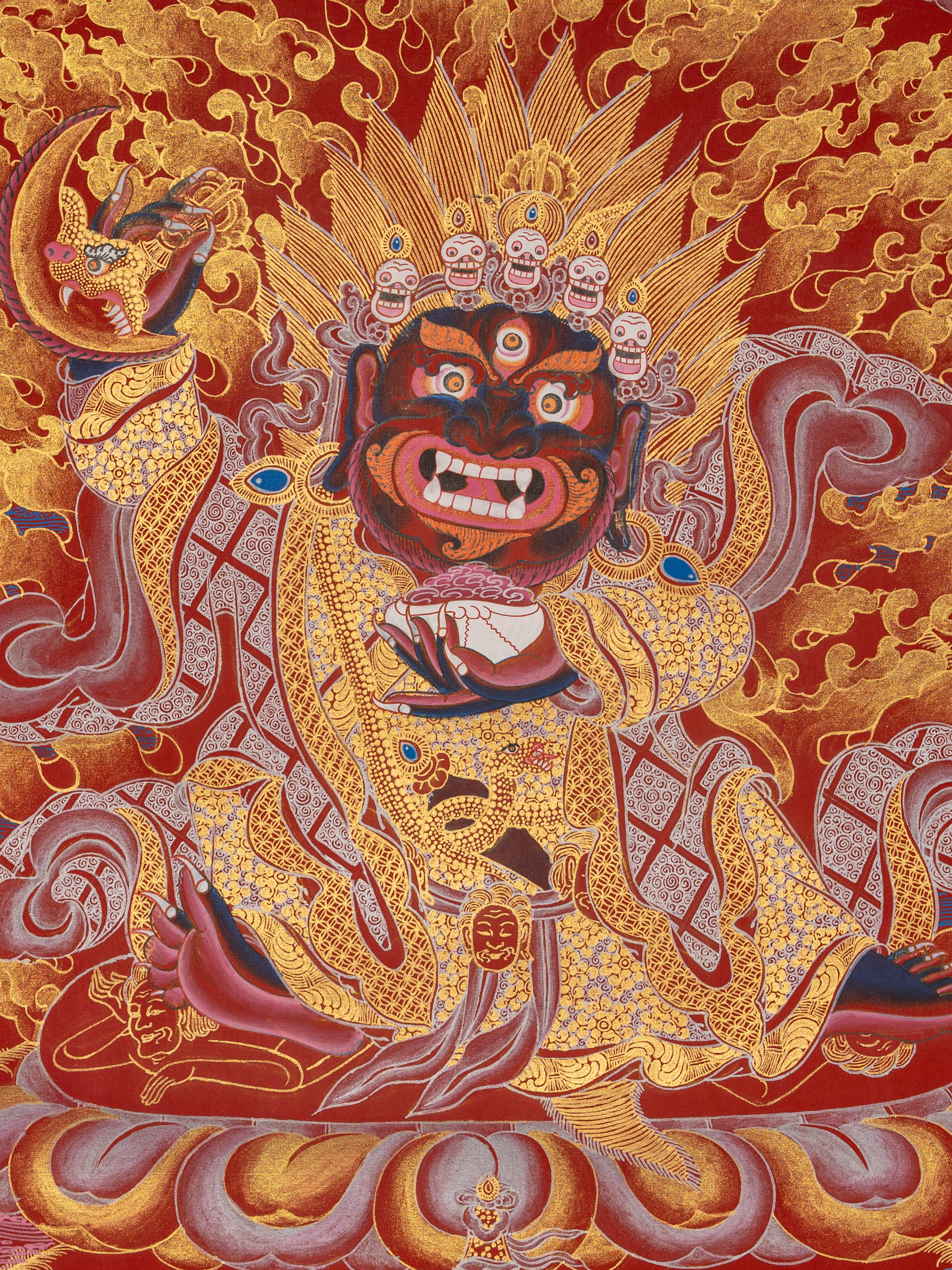 Wrathful Mahakala Thangka Painting
