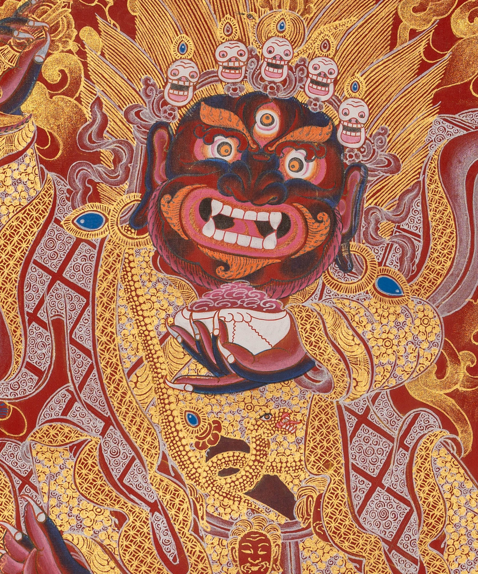 Wrathful Mahakala Thangka Painting