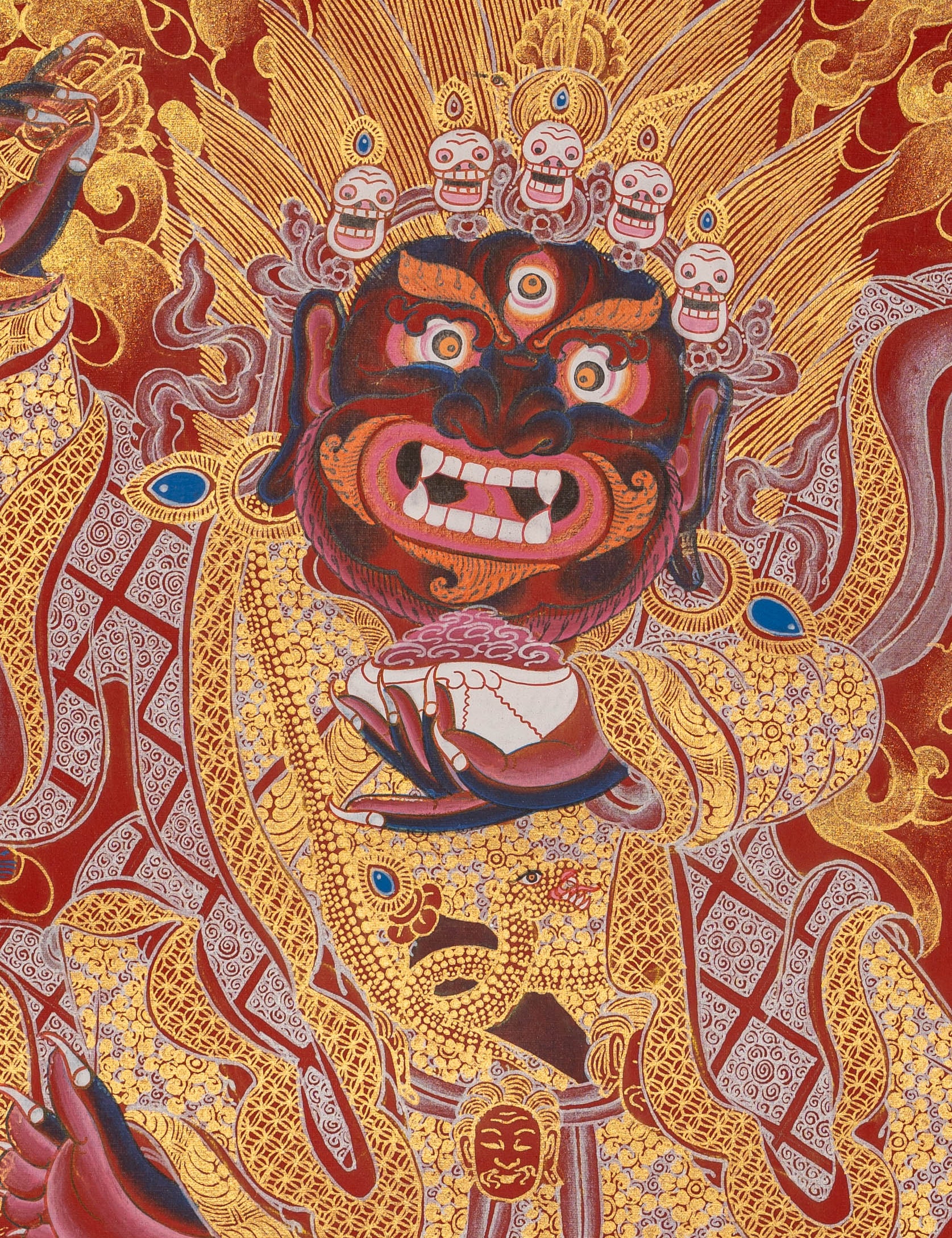 Wrathful Mahakala Thangka Painting
