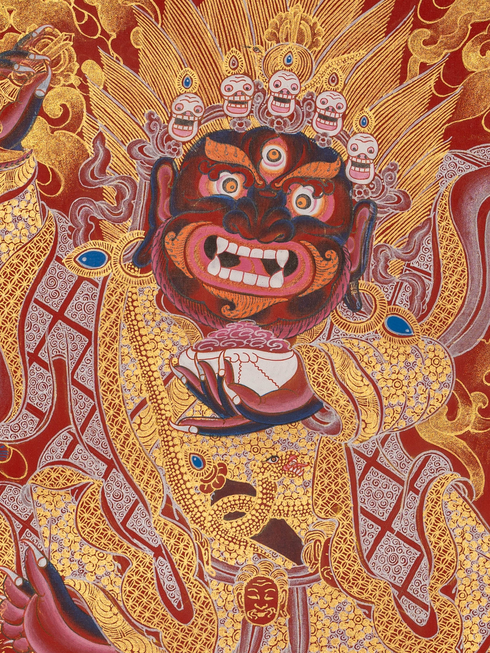 Wrathful Mahakala Thangka Painting