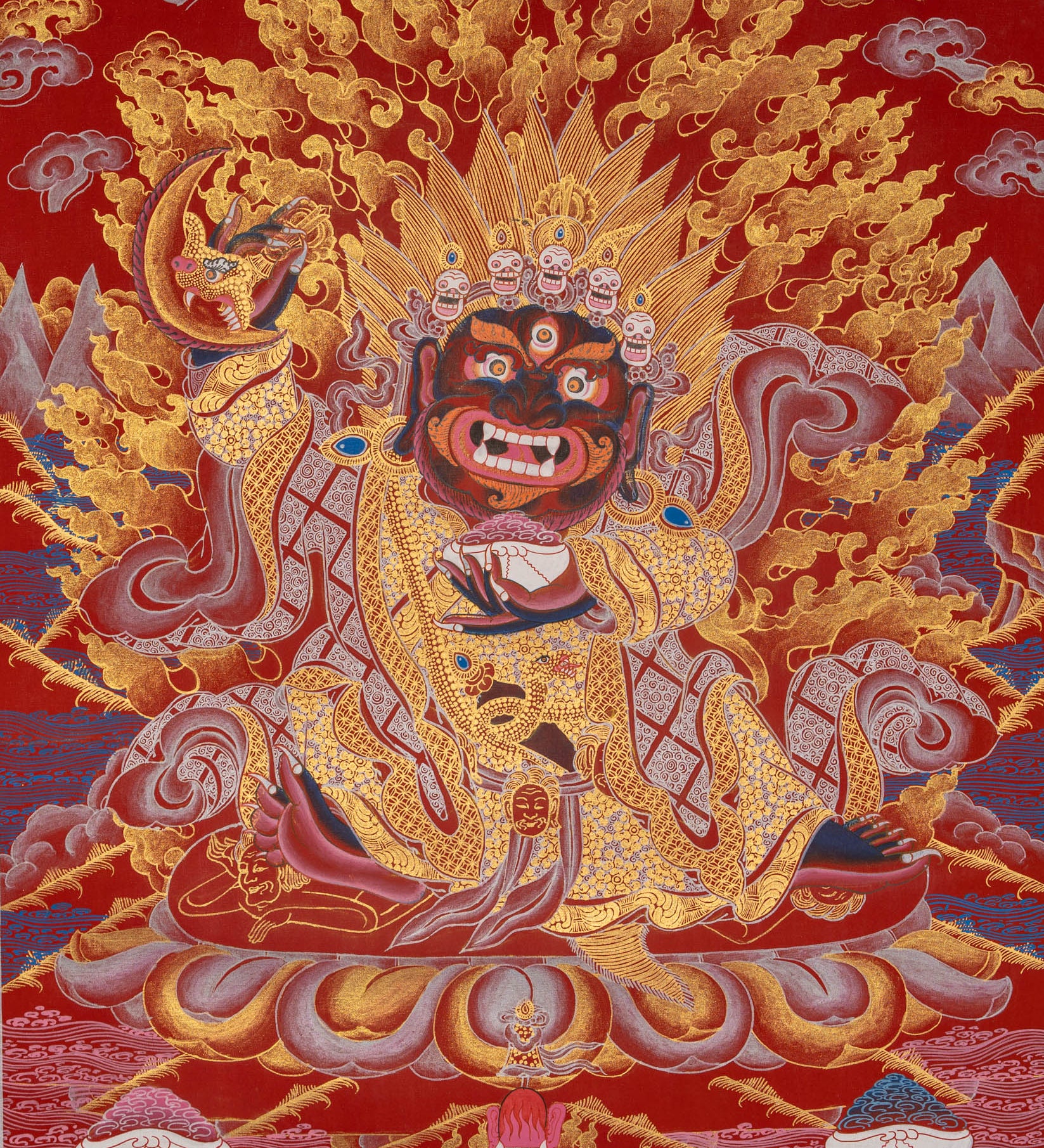Wrathful Mahakala Thangka Painting